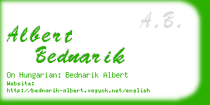 albert bednarik business card